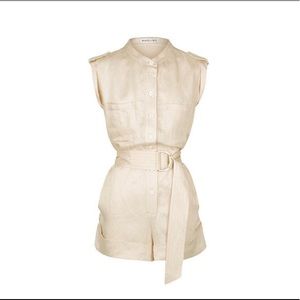 Shona Joy Wren Linen Boiler Suit in Ecru color US size 6